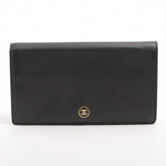 CHANEL Black Leather Long CC Continental Wallet - Picture 1 of 14